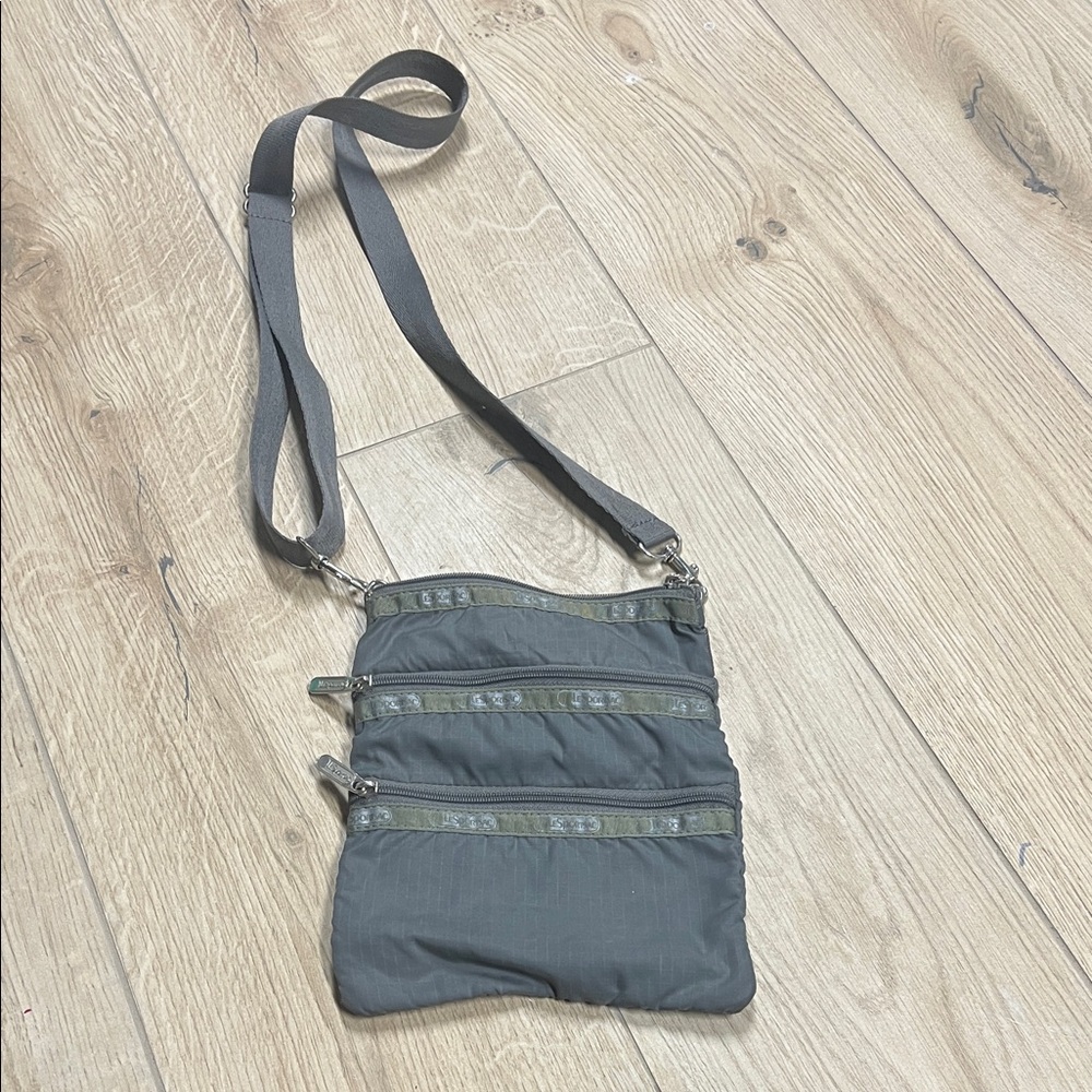 Lesportsac Charcoal Crossbody Bag with Zipper Pockets
